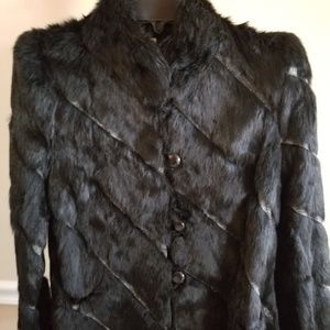 Vintage Black Rabbit Fur Coat